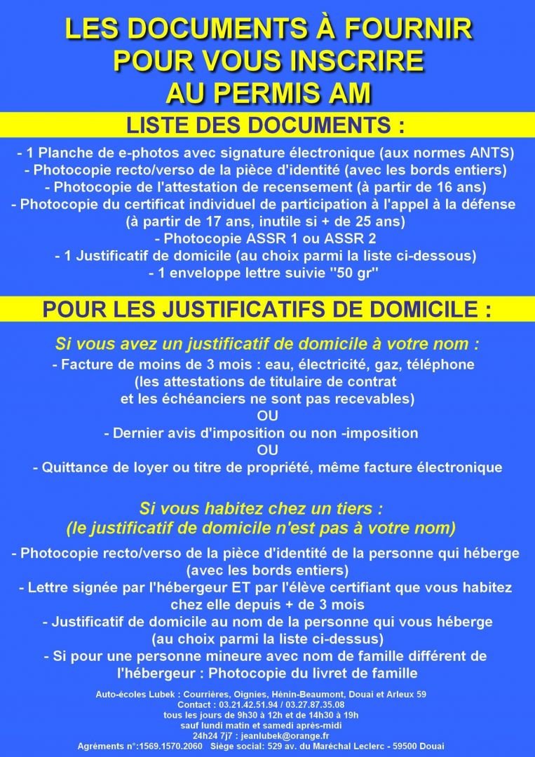 Papier à Fournir Pour Le Code 2020